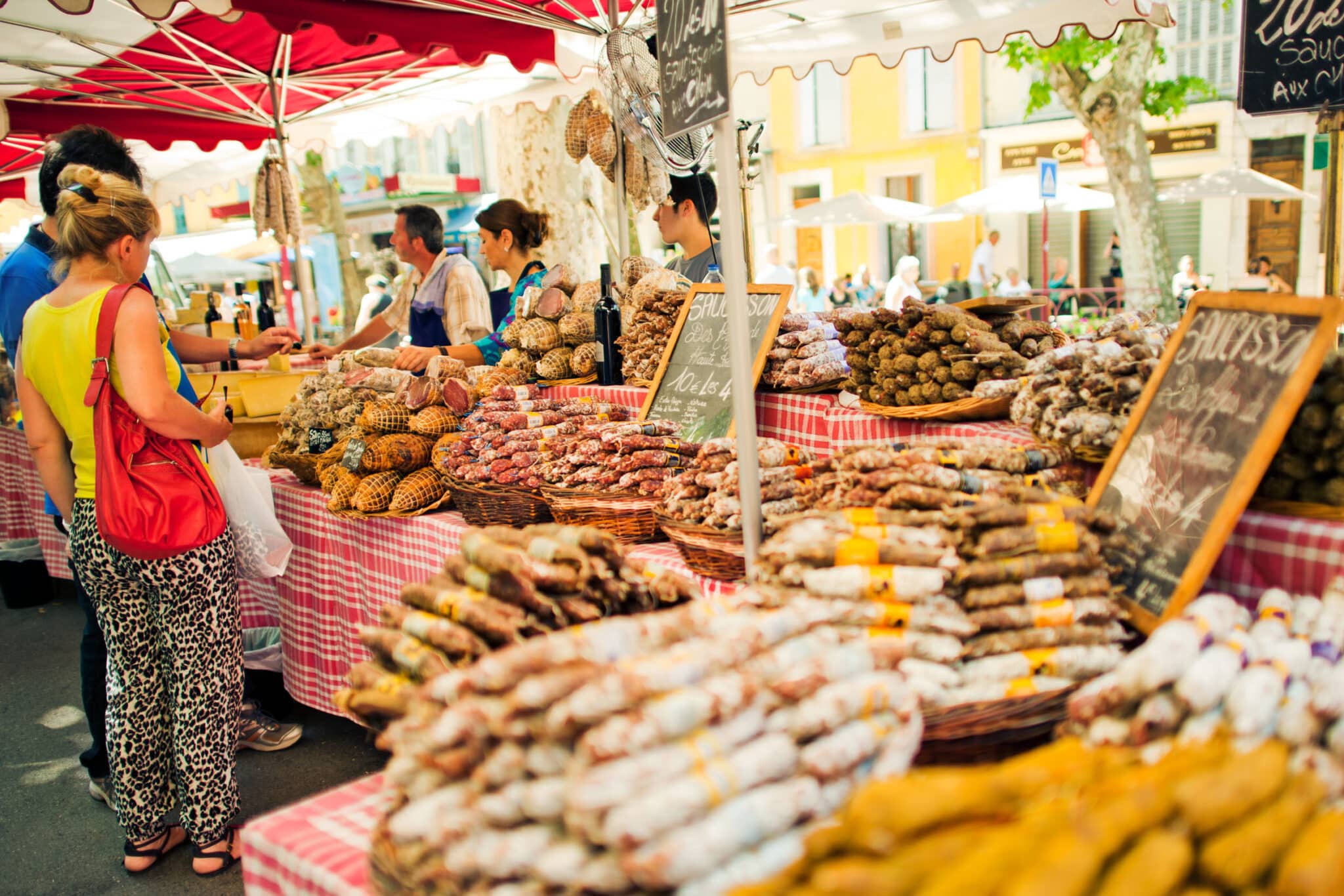 Marché de commerçants commerce de bouche