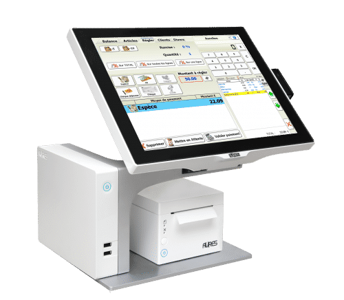 Caisse tactile vue logiciel encaissement